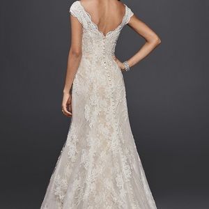 Oleg Cassini Lace Off Shoulder Wedding Gown